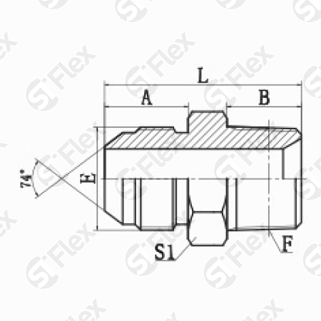 Прямой, JIC 74°—Резьба R (BSPT), ввертной (ш-ш)