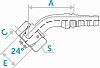 Фитинг-гайка 45° DKOS ниппель-конус 24° с уплотнительным кольцом (Interlock)