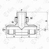 Т-образный, JIC 74°—Резьба G (BSPP) регулируемая (ш-ш.к-ш)