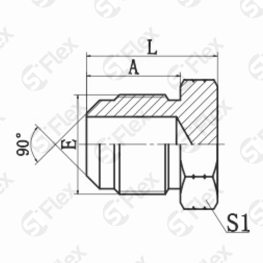 Заглушка-штуцер, SAE 90°